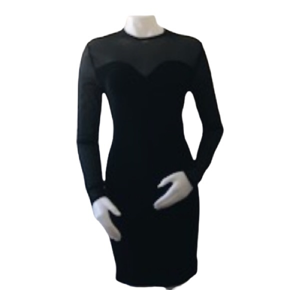 Vintage Mesh Illusion Bodycon Dress - Picture 2 of 3